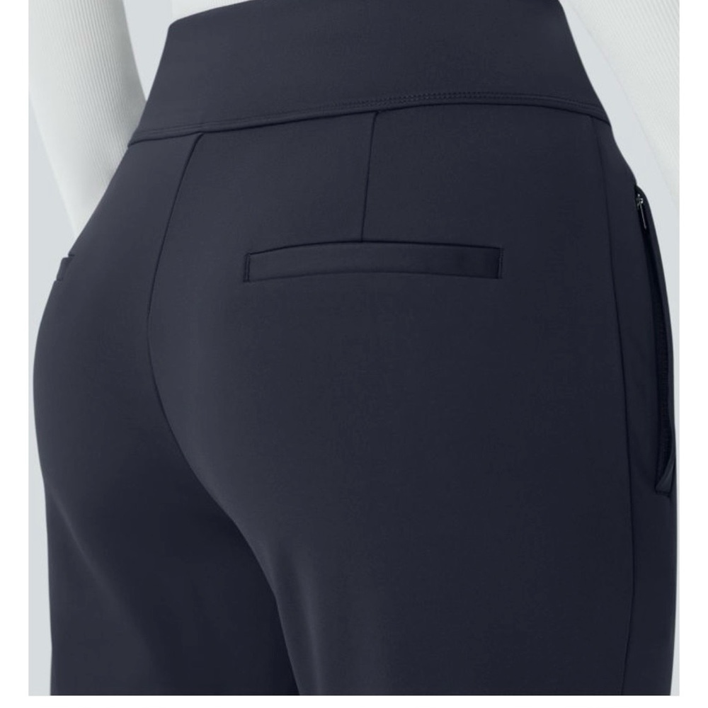 HALARA Flex Day Stretch Mid Rise Side Zipper Pocket Work Flare Pant -Small Tall - Picture 4 of 6